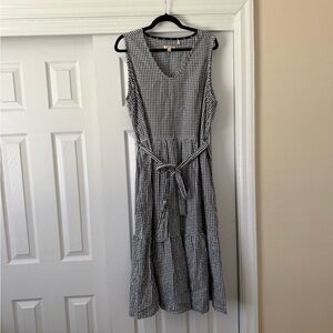 Barbour Black and White Checkered Midi Dress